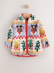 乳白色 - Christmas Santa Zip Up Fleece (3mths-7yrs) - 圖片 5，共 9