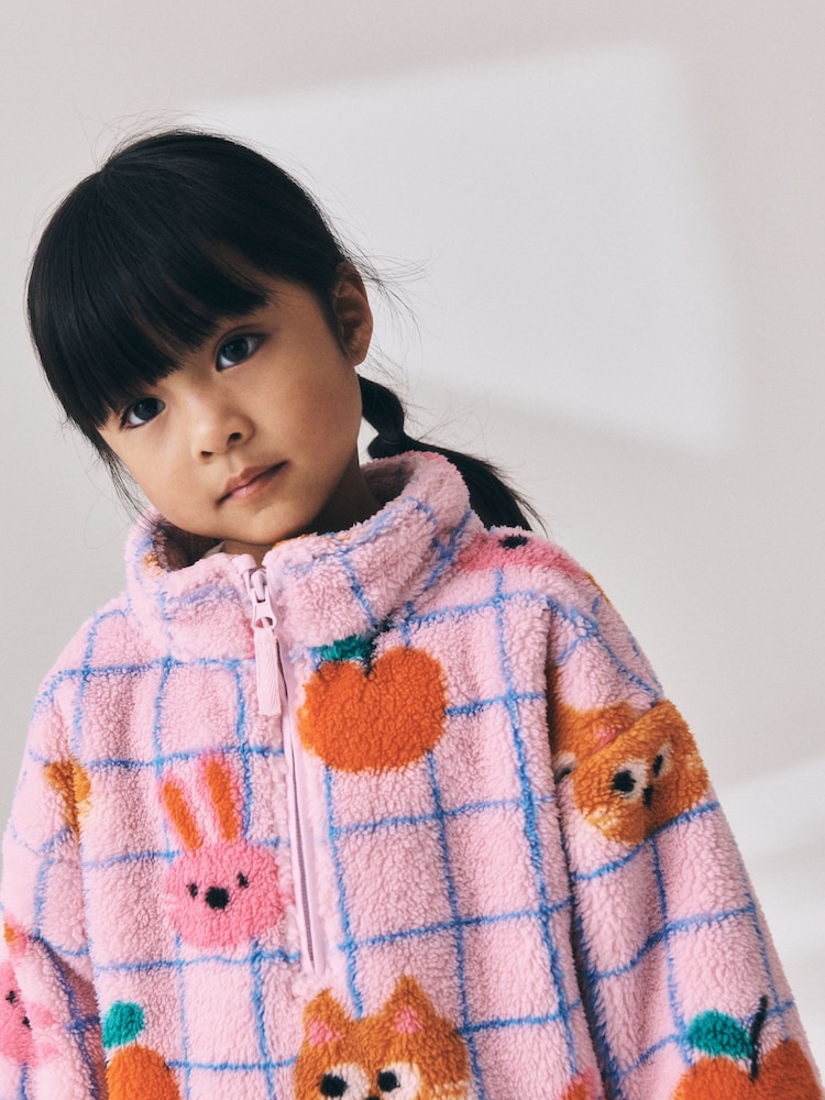 Lilac Purple Pets Half Zip Fleece (3mths-7yrs) - Image 1 of 8