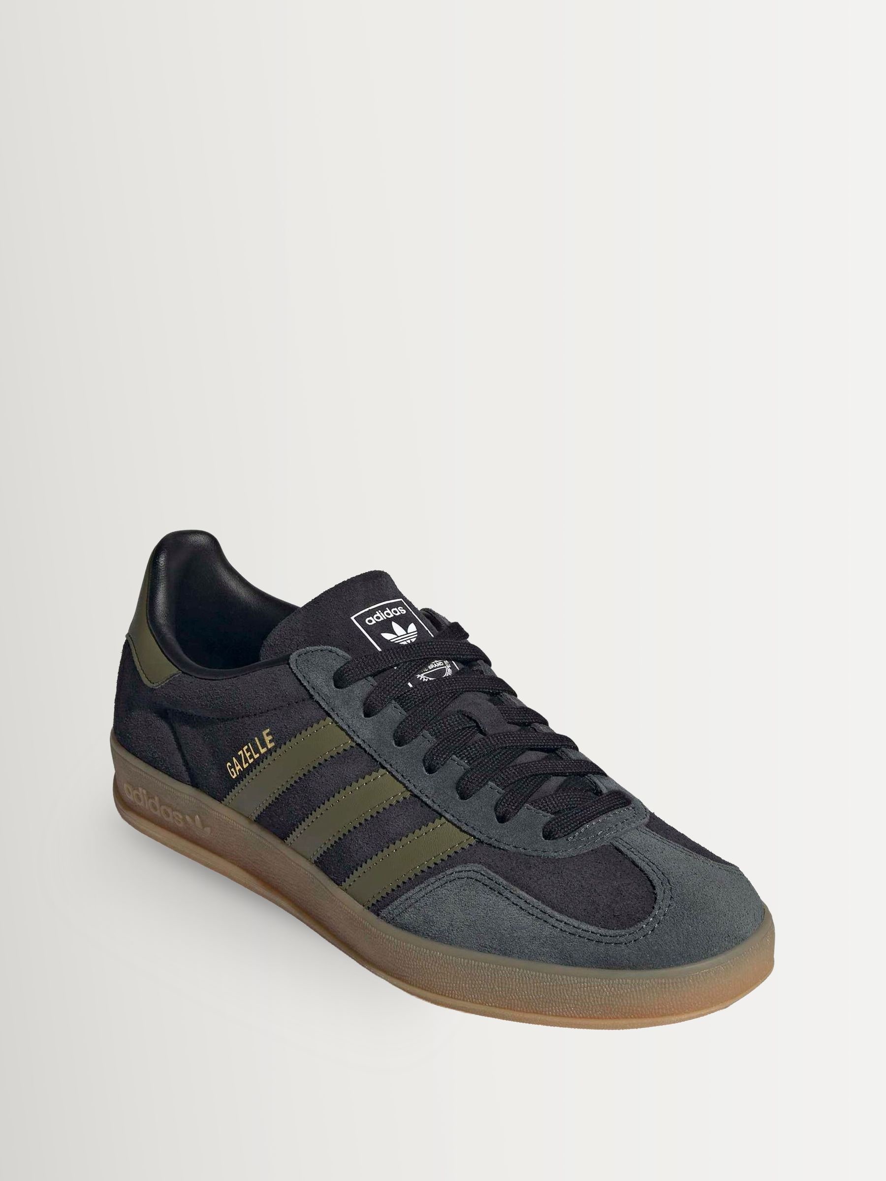 Buy adidas Originals Black/Green Gazelle Indoor Trainers from Next