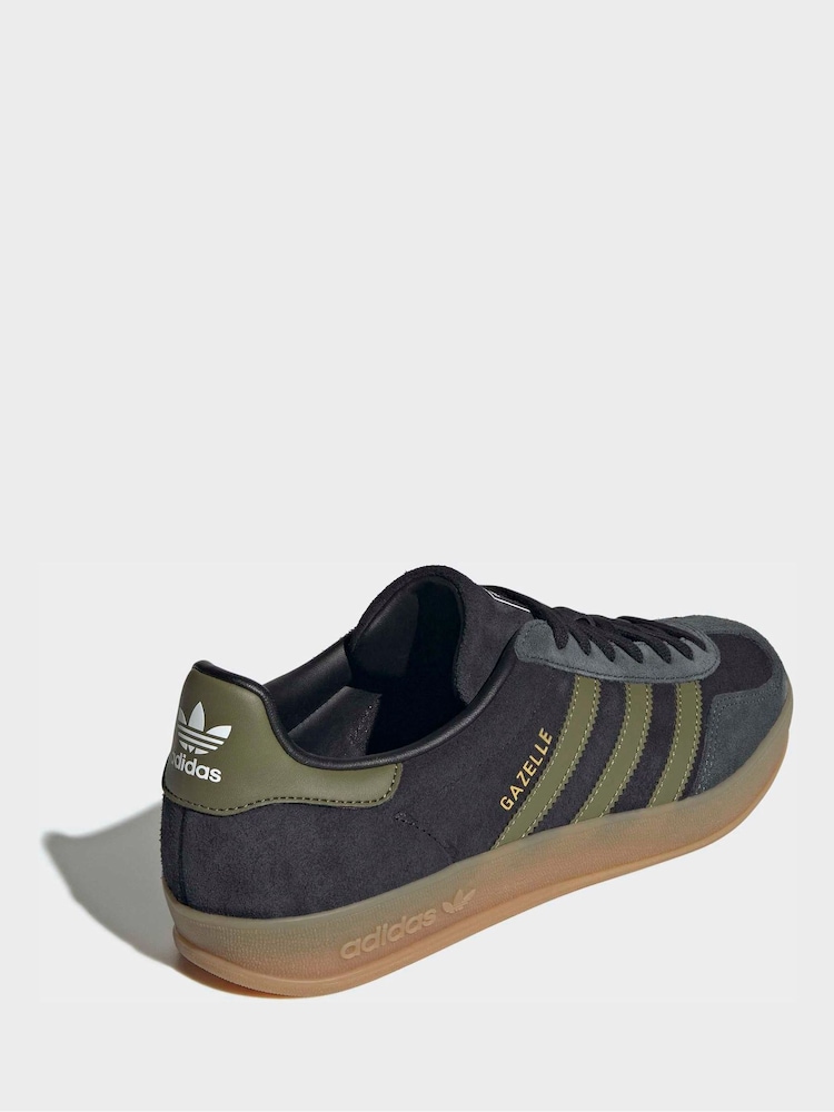 Buy adidas Originals Black/Green Gazelle Indoor Trainers from Next Mexico