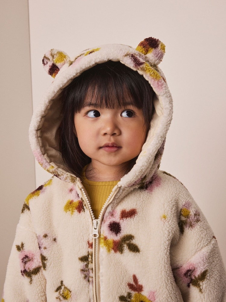 Cream ផ្កា  - Zip Through Fleece (3mths-7ឆ្នាំ) - រូបភាព 1 នៃ 9