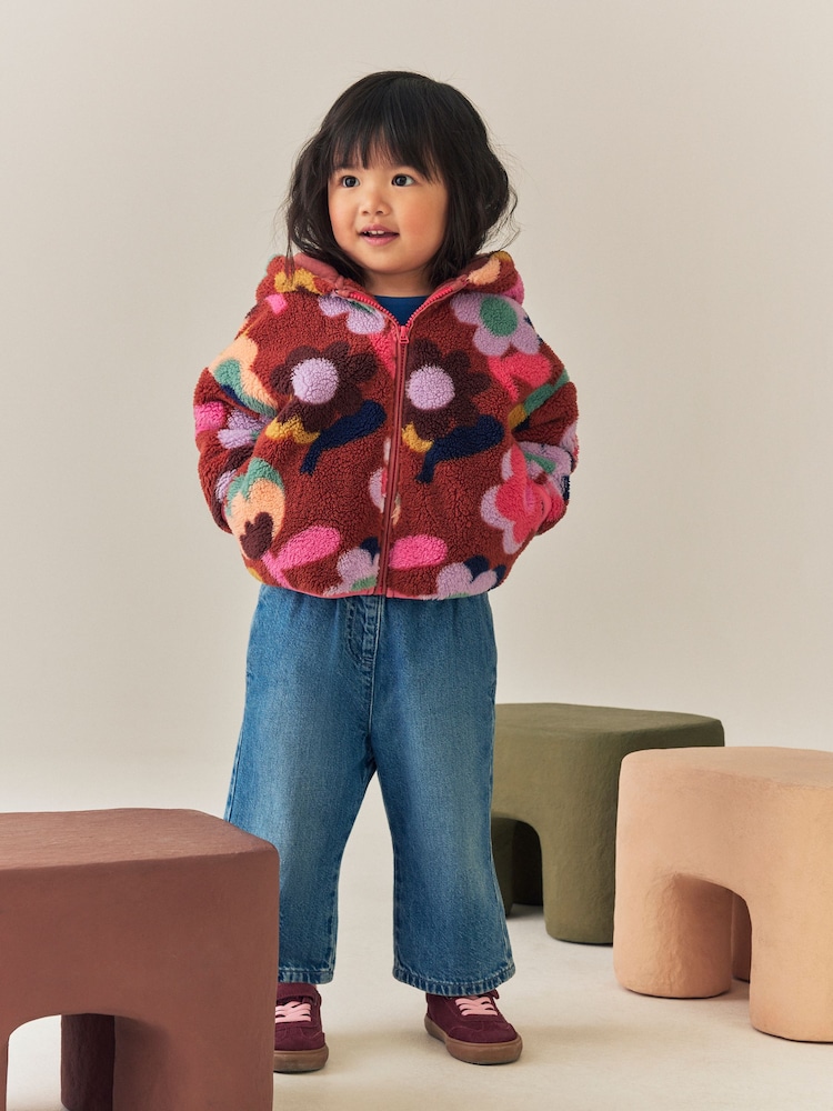 Brown Flower Zip Through Fleece (3mths-7yrs) - Image 2 of 9