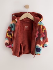 Brown Flower Zip Through Fleece (3mths-7yrs) - Image 6 of 9