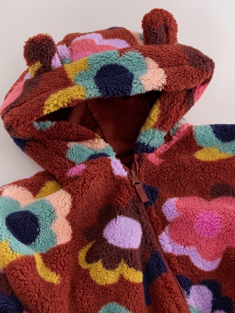 Brown Flower Zip Through Fleece (3mths-7yrs) - Image 9 of 9
