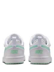 Nike White Arctic Green Junior Court Borough Low Trainers - Image 4 of 8