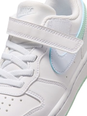 Nike White Arctic Green Junior Court Borough Low Trainers - Image 6 of 8