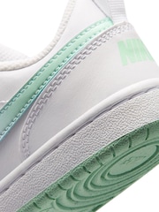 Nike White Arctic Green Junior Court Borough Low Trainers - Image 7 of 8