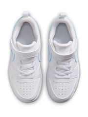 Nike White Arctic Green Junior Court Borough Low Trainers - Image 8 of 8