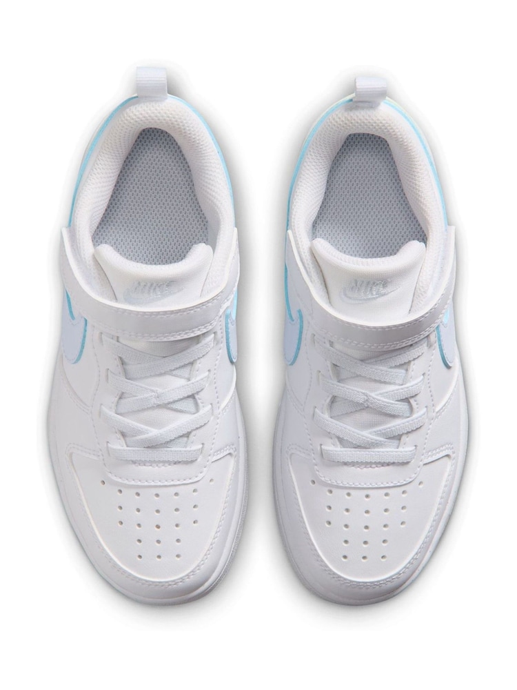 Nike White Arctic Green Junior Court Borough Low Trainers - Image 8 of 8