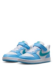 Nike White Energy Blue Junior Court Borough Low Recraft Trainers - Image 2 of 8