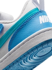 Nike White Energy Blue Junior Court Borough Low Recraft Trainers - Image 7 of 8