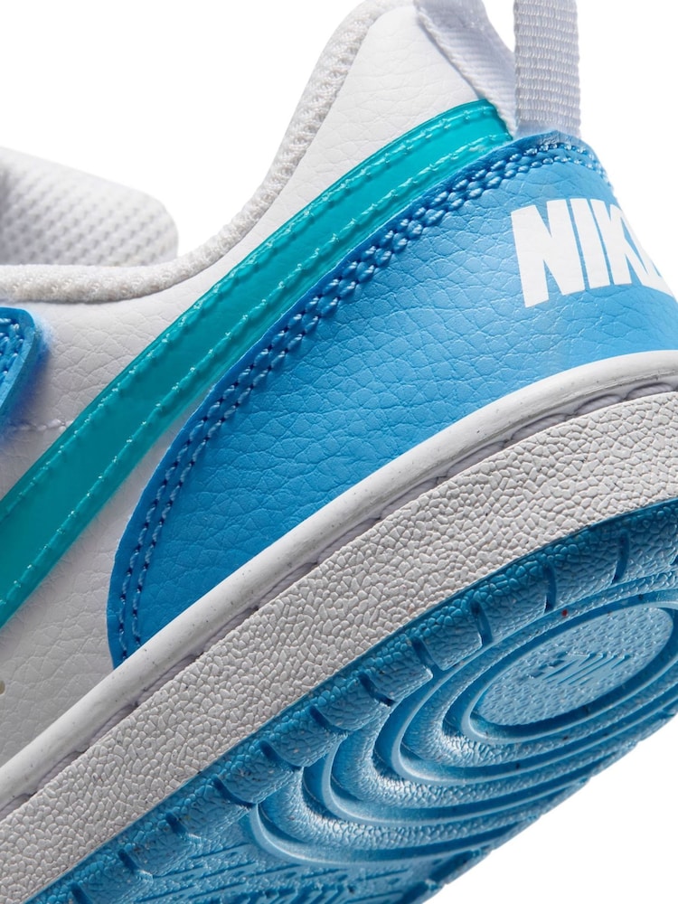Nike White Energy Blue Junior Court Borough Low Recraft Trainers - Image 7 of 7