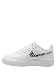 Nike White Zebra Animal Youth Air Force 1 Trainers - Image 2 of 4
