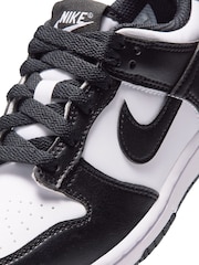 Nike White Black Junior Dunk Low Trainers - Image 6 of 7