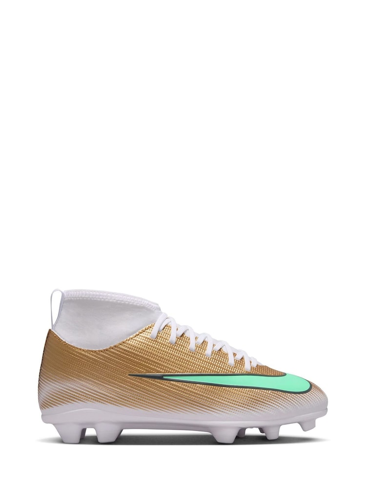 Nike Yellow Jr. Mercurial Superfly 11 Club "Kylian Mbappé" Little/Multi-Ground High-Top Football Boots - Image 1 of 9 Nike Yellow Jr. Mercurial Superfly 11 Club "Kylian Mbappé" Little/Multi-Ground High-Top Football Boots - Image 1 of 9
