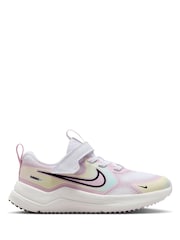 Nike White/Bleached Lilac Junior Cosmic Running Trainers - Image 1 of 7