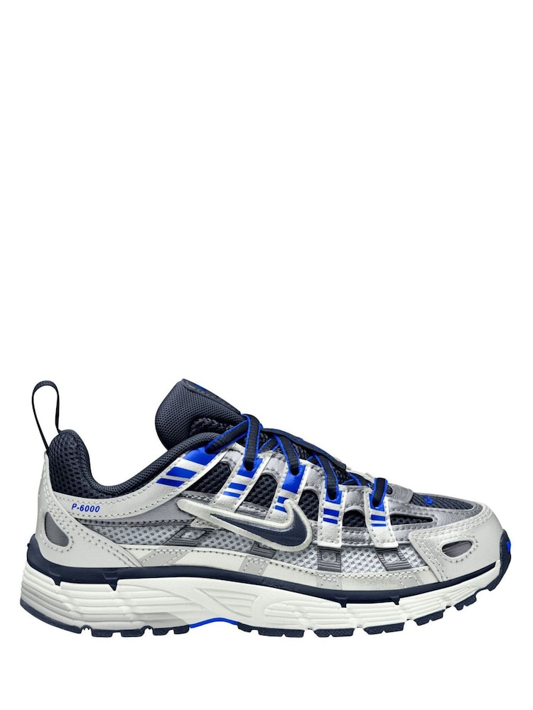Nike Wolf Grey/Blue Junior P-6000 Trainers - Image 1 of 4 Nike Wolf Grey/Blue Junior P-6000 Trainers - Image 1 of 4