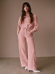 Mint Velvet Pink Corduroy Puff Sleeve Shirt - Image 5 of 8