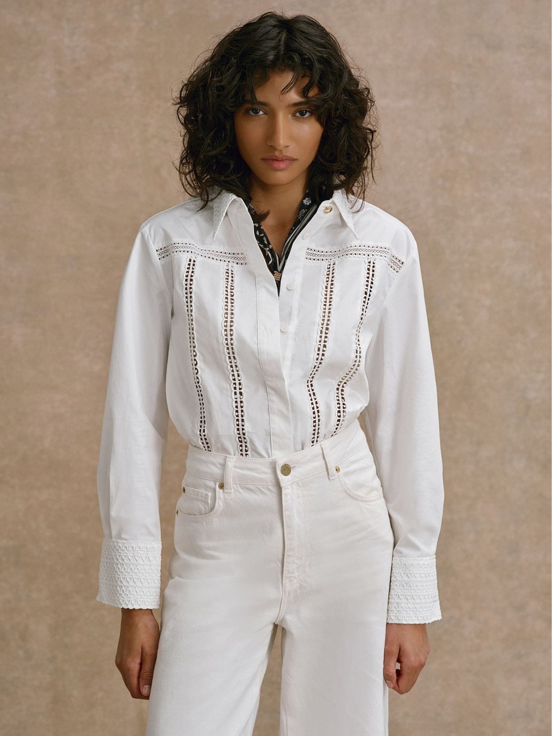 Buy Mint Velvet White Cotton Open Stitch Detail Shirt from Next USA