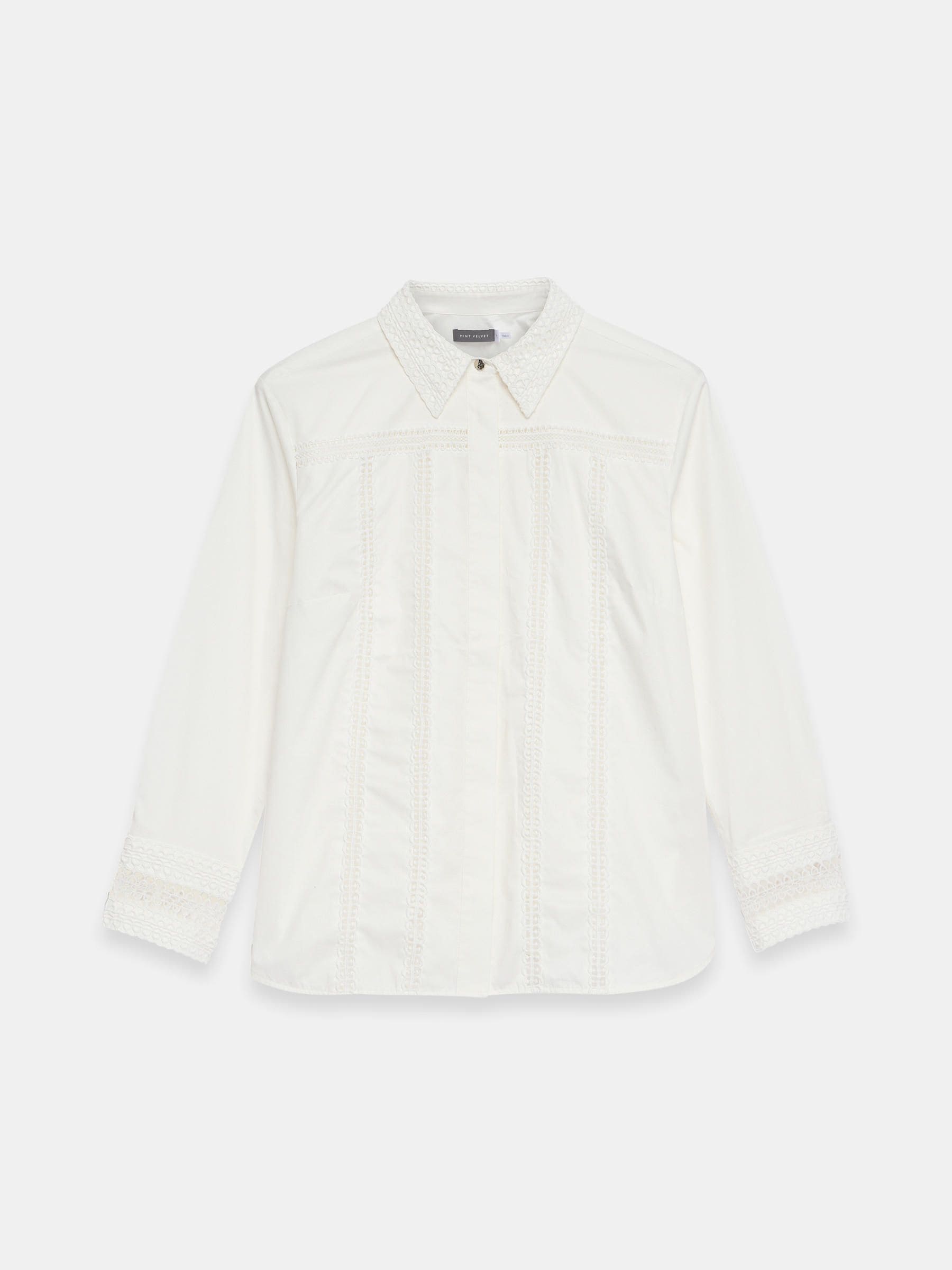 Buy Mint Velvet White Cotton Open Stitch Detail Shirt from Next USA