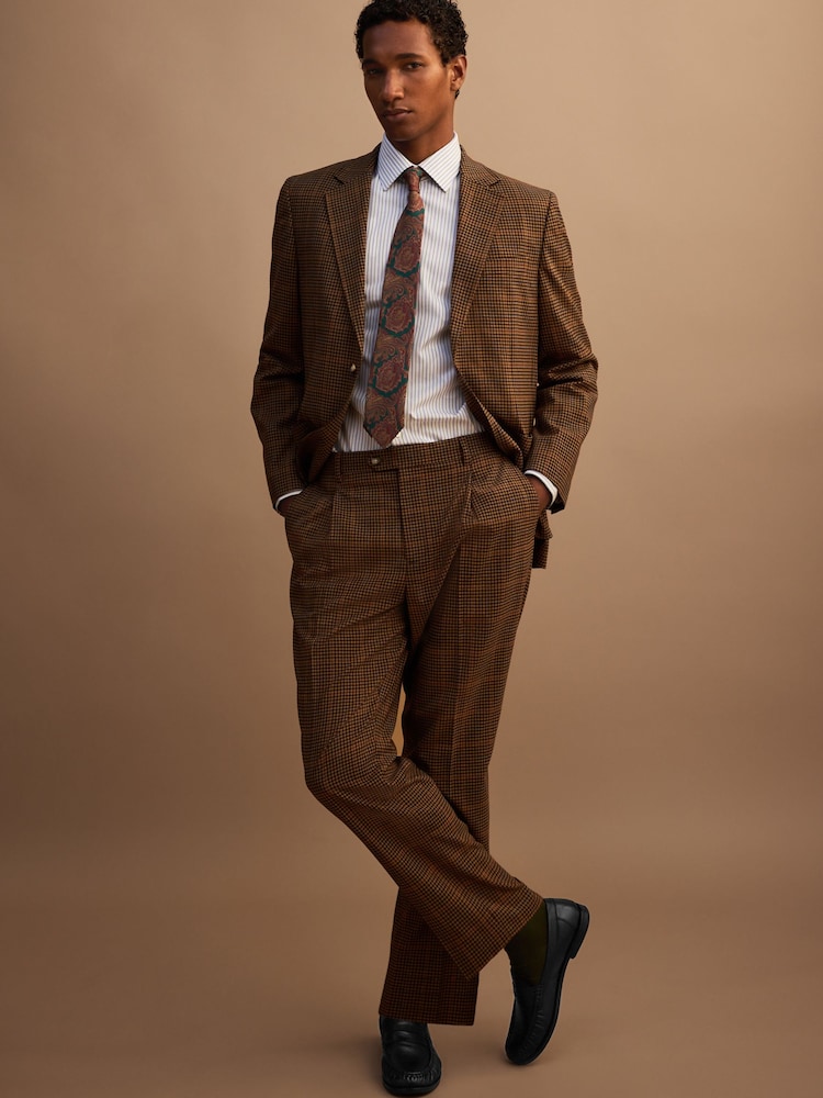 Brown Tailored Fit Gun Club Check Suit Jacket - Image 2 of 12 Brown Tailored Fit Gun Club Check Suit Jacket - Image 2 of 12