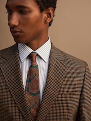 Brown Tailored Fit Gun Club Check Suit Jacket - Image 5 of 12