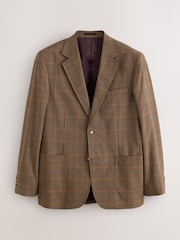 Brown Tailored Fit Gun Club Check Suit Jacket - Image 8 of 12
