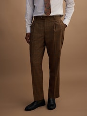 Brown Tailored Fit Gun Club Check Suit Trousers - Image 1 of 9
