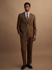 Brown Tailored Fit Gun Club Check Suit Trousers - Image 2 of 9
