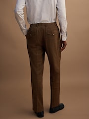 Brown Tailored Fit Gun Club Check Suit Trousers - Image 3 of 9