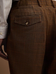 Brown Tailored Fit Gun Club Check Suit Trousers - Image 4 of 9