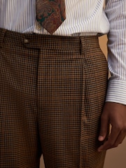 Brown Tailored Fit Gun Club Check Suit Trousers - Image 5 of 9