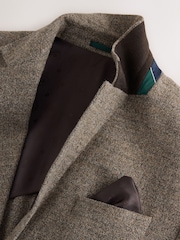 Neutral Regular Fit Nova Fides Italian Wool Blend Boucle Textured Suit Jacket - Image 11 of 13