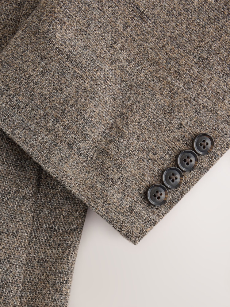 Neutral Regular Fit Nova Fides Italian Wool Blend Boucle Textured Suit Jacket - Image 13 of 13 Neutral Regular Fit Nova Fides Italian Wool Blend Boucle Textured Suit Jacket - Image 13 of 13