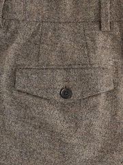 Neutral Regular Fit Nova Fides Italian Wool Blend Boucle Textured Suit Trousers - Image 10 of 10
