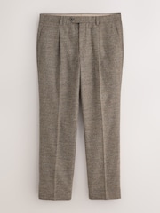 Neutral Regular Fit Nova Fides Italian Wool Blend Boucle Textured Suit Trousers - Image 6 of 10