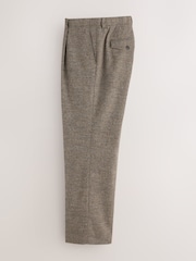 Neutral Regular Fit Nova Fides Italian Wool Blend Boucle Textured Suit Trousers - Image 7 of 10
