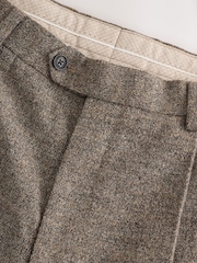 Neutral Regular Fit Nova Fides Italian Wool Blend Boucle Textured Suit Trousers - Image 9 of 10