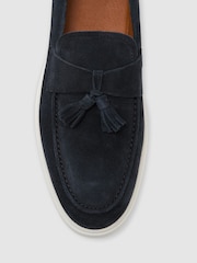 أزرق داكن - Reiss Jimmy Suede Tassel Loafers - Image 4 of 4
