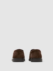 Reiss Dark Brown Jimmy Suede Tassel Loafers - Image 4 of 5