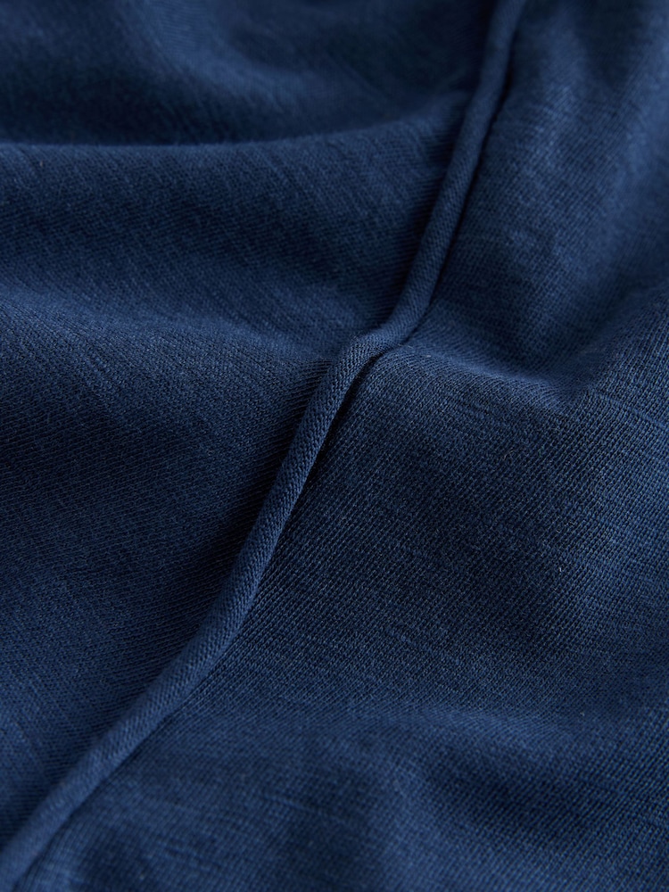Navy Lightweight Slub Raw Edge Neck T-Shirt - Image 7 of 7 Navy Lightweight Slub Raw Edge Neck T-Shirt - Image 7 of 7