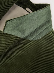 Оливково-зелений - Signature Tailored Fit Pontoglio Italian Cotton Corduroy Suit Jacket - Image 9 of 11