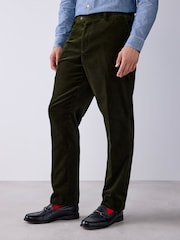 Оливково-зелений - Signature Tailored Fit Pontoglio Italian Cotton Corduroy Suit Trousers - Image 1 of 9