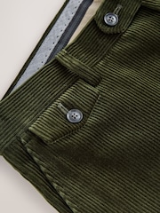 Оливково-зелений - Signature Tailored Fit Pontoglio Italian Cotton Corduroy Suit Trousers - Image 8 of 9