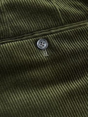 Оливково-зелений - Signature Tailored Fit Pontoglio Italian Cotton Corduroy Suit Trousers - Image 9 of 9