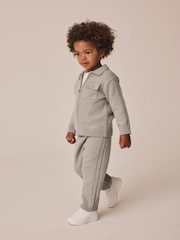 Neutral Knitted Zip Through Cardigan and Jogger Set (3mths-7yrs) - Image 1 of 9