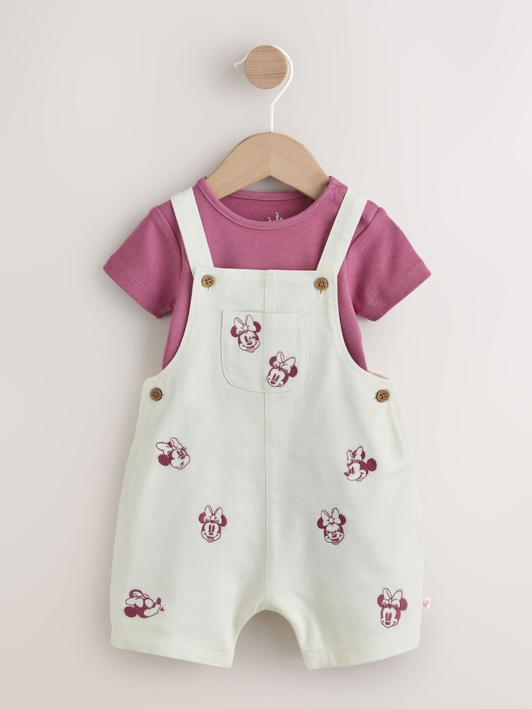 Ecru Embroidered Minnie Mouse - Baby Dungaree Set (0mths-2yrs) - 圖片 1/8
