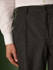 Charcoal Grey Relaxed Fit Check Suit Trousers With Wool - Image 5 of 5