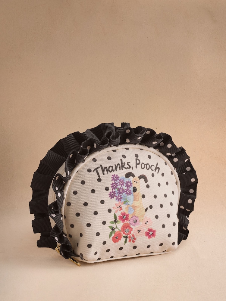 Cath Kidston Ecru Spot Wallace and Grommit Half Moon Pouch - Image 1 of 6