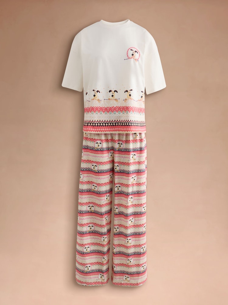 Cath Kidston Pink Wallace and Gromit Pyjamas Set - Image 2 of 5